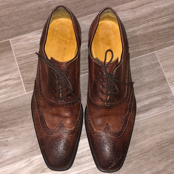 harry rosen | Shoes | Brown Harry Rosen Italy Lavorazione Wing Tip ...